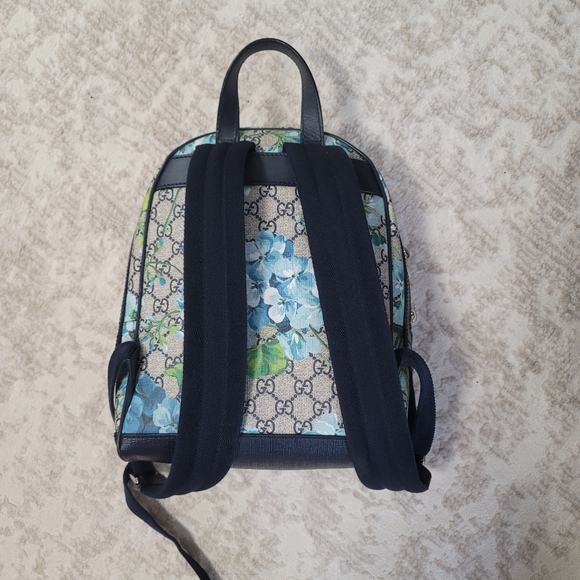 Gucci Backpack GG Supreme Blooms Small Blue - Picture 3 of 7